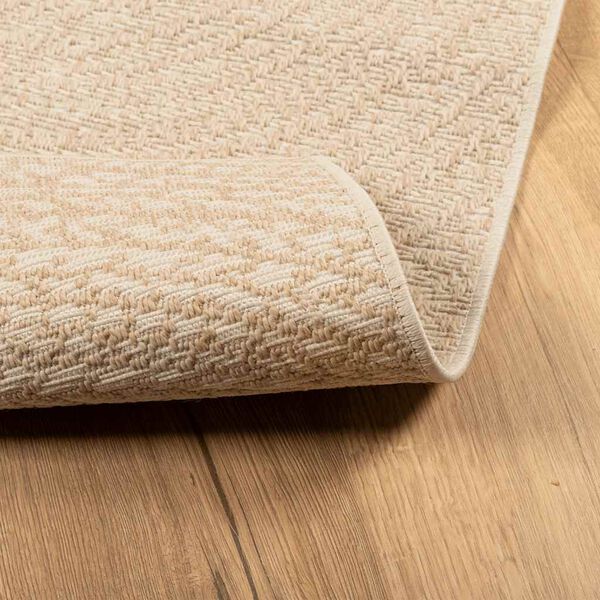 vidaXL Teppich ZIZUR Beige 120x120 cm Jute-Optik Indoor und Outdoor