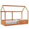vidaXL Kinderbett Hausbett Wachsbraun 90x190 cm Massivholz Kiefer