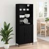 vidaXL Highboard Schwarz Eichen-Optik 69,5 x 34 x 180 cm Holzwerkstoff