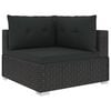 vidaXL 6-tlg. Garten-Lounge-Set mit Kissen Poly Rattan Schwarz