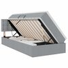 vidaXL LED-Speicherbett mit Matratze Hellgrau 100 x 200 cm Stoff