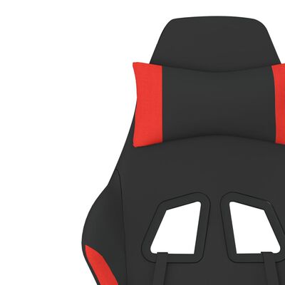 vidaXL Gaming-Stuhl mit Fußstütze Schwarz und Rot Stoff