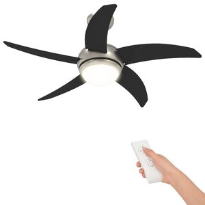 vidaXL Deckenventilator mit Licht und Fernbedienung &Oslash; 110 cm Schwarz