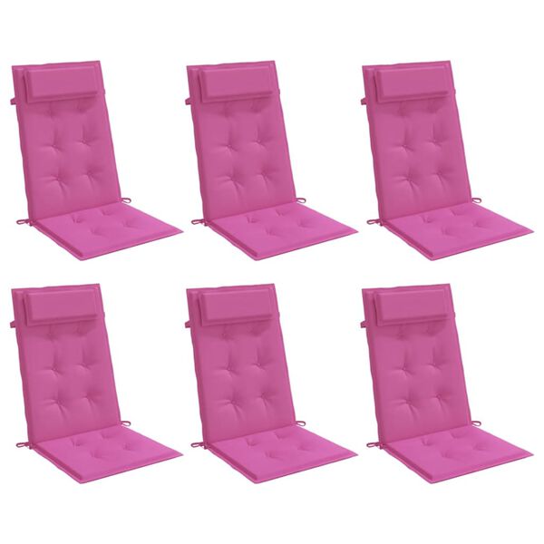 vidaXL Hochlehner-Auflagen 6 Stk. Rosa Oxford-Gewebe
