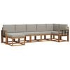vidaXL Outdoor-Sofagarnitur mit Kissen 7 pcs Nat&uuml;rlich und Hellgrau