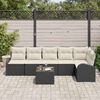 vidaXL Gartensofa-set 7 pcs Schwarz Poly-Rattan