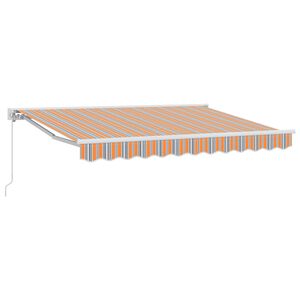 vidaXL Manuell einziehbare Markise Orange, Grau, Blau, Wei&szlig; 3 x 2,5 m