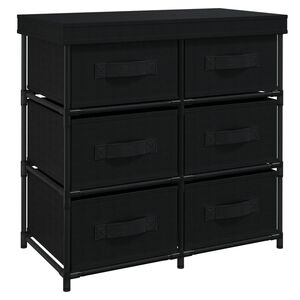 vidaXL Aufbewahrungsschrank mit 6 Schubladen 55&times;29&times;55 cm Schwarz Stahl