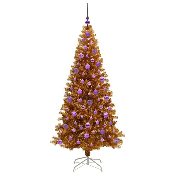 vidaXL Weihnachtsbaum mit 300 LEDs mit Ständer Gold 180 cm Haustier