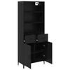 vidaXL Highboard Schwarz Eichen-Optik 69,5 x 34 x 180 cm Holzwerkstoff