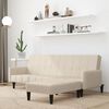 vidaXL Schlafsofa 2-Sitzer mit Hocker Creme Mikrofasergewebe