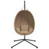 vidaXL H&auml;ngesessel Ei-Design mit St&auml;nder Taupe Rattan und Stahl