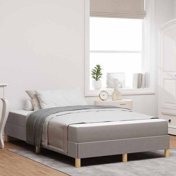 vidaXL Boxspringbett mit Matratze Taupe 120 x 200 cm Stoff
