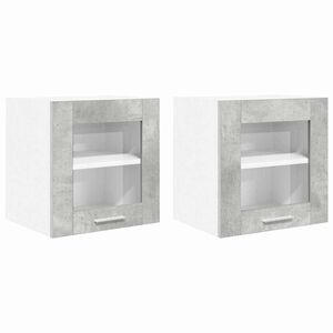 vidaXL H&auml;ngeschrank mit Speicher Riga 2 pcs Beton Grau 40 x 31 x 40 cm