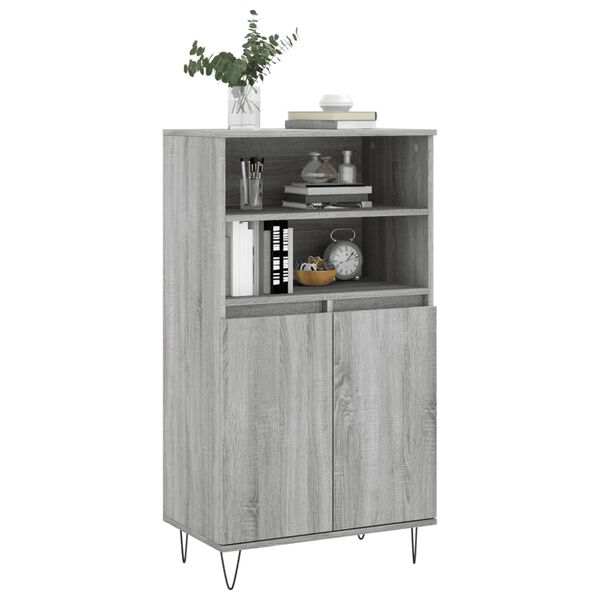 vidaXL Highboard Grau Sonoma 60x36x110 cm Holzwerkstoff