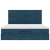 vidaXL Ottoman-Bett mit Matratzen & LEDs Dunkelblau 160x200 cm Samt