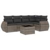 vidaXL 6-tlg. Garten-Sofagarnitur mit Kissen Grau Poly Rattan