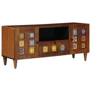 vidaXL TV-Schr&auml;nk mit T&uuml;r Walnuss 105 x 33 x 46 cm Massivholz Mango