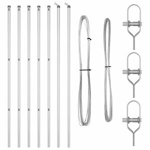 vidaXL Eingebetteter Zaunpfosten 7 stk. Silber