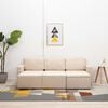 vidaXL Modulares 3-Sitzer-Schlafsofa Creme Stoff
