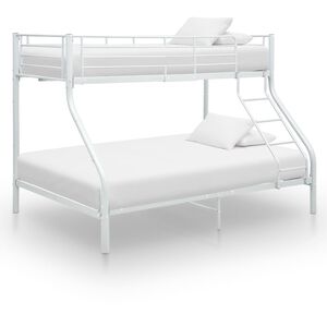 vidaXL Etagenbettgestell Wei&szlig; Metall 140x200 cm/90x200 cm