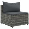vidaXL 9-tlg. Garten-Sofagarnitur mit Kissen Grau Poly Rattan