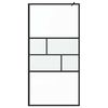 vidaXL Walk-in Duschwand Schwarz 80 x 195 x 0,5 cm Glas und Aluminium