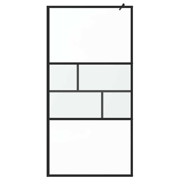 vidaXL Walk-in Duschwand Schwarz 80 x 195 x 0,5 cm Glas und Aluminium