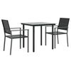 vidaXL 3-tlg. Garten-Essgruppe Poly Rattan und Stahl