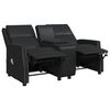 vidaXL 2-Sitzer Massagesessel mit Getränkehalter Schwarz Kunstleder