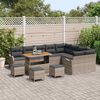 vidaXL Garten-Sofa-Set mit Kissen mit Speicher mit Kissen 13 pcs Grau