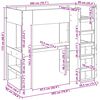 vidaXL Etagenbettgestell mit Schreibtisch Altholz 90 x 200 cm