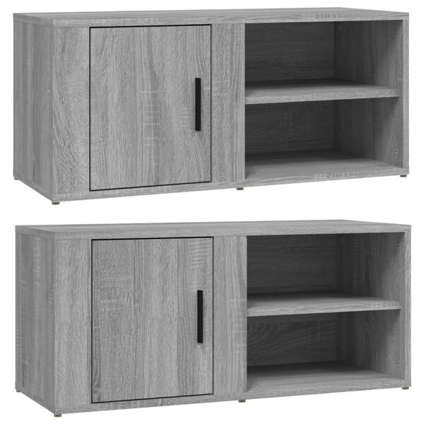vidaXL TV-Schränke 2 Stk. Grau Sonoma 80x31,5x36 cm Holzwerkstoff