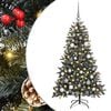 vidaXL K&uuml;nstlicher Weihnachtsbaum Gr&uuml;n 150 cm PVC, Plastik und Stahl