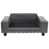 vidaXL Hundesofa Grau 81x43x31 cm Plüsch und Kunstleder