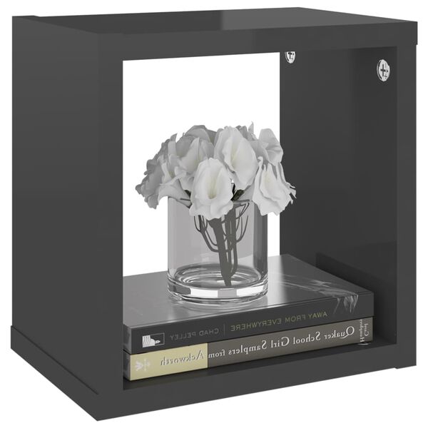 vidaXL W&uuml;rfelregale 4 Stk. Hochglanz-Grau 22x15x22 cm