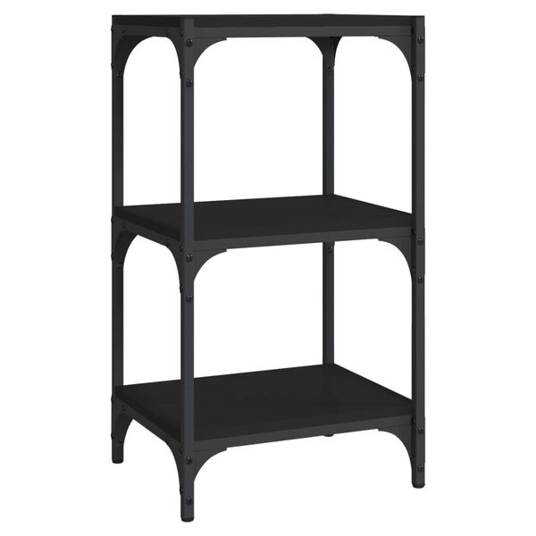 vidaXL B&uuml;cherregal Schwarz 40x33x70,5 cm Holzwerkstoff und Stahl