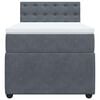 vidaXL Boxspringbett mit Matratze Dunkelgrau 100x200 cm Samt
