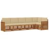 vidaXL Outdoor-Sofagarnitur 6 stk. Natur und Beige Polyester