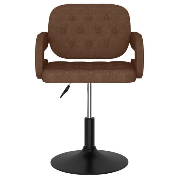 vidaXL Esszimmerst&uuml;hle 2 Stk. Drehbar Braun Stoff