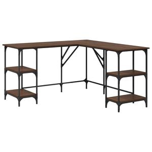 vidaXL Schreibtisch Braun Eichen-Optik 139x139x75 cm Holzwerkstoff