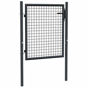 vidaXL Maschen-Gartentor verzinkter Stahl 100 x 75 cm Grau