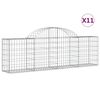 vidaXL Gabionen mit Hochbogen 11 Stk. 200x30x60/80 cm Verzinktes Eisen