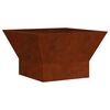 vidaXL Feuerstelle Braun 60 x 60 x 35 cm Wetterfeststahl