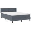 vidaXL Boxspringbett mit Matratze Dunkelgrau 190 x 140 cm Samt