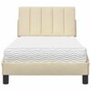vidaXL Bett mit Matratze "Hanko" Creme 90x200 cm Stoff