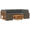 vidaXL Outdoor-Sofagarnitur 7 stk. Natur und Anthrazit