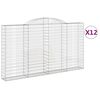 vidaXL Gabionen mit Hochbogen 12 Stk 300x30x160/180cm Verzinktes Eisen