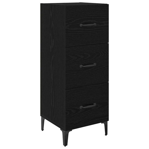 vidaXL Sideboard Schwarz Eichen-Optik 34,5 x 34 x 90 cm Holzwerkstoff