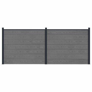 vidaXL Zaunelement 2 pcs WPC und Aluminium Grau